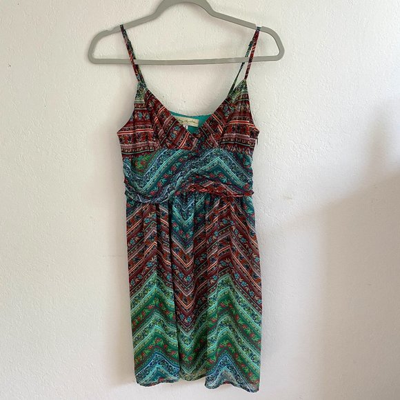 Anthropologie Dresses & Skirts - Staring At Stars Anthropologie Women's Size 6 Chevron Floral Summer Dress